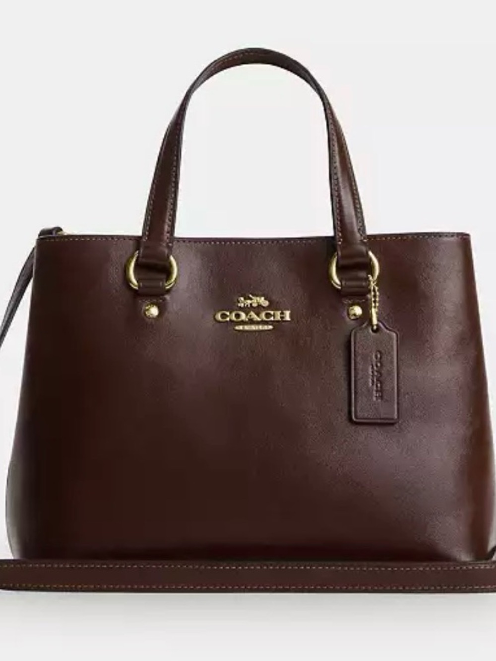 COACH - Mountain Crossgrain Leather Station Carryall in Maple/Gold - Picture 5 of 16